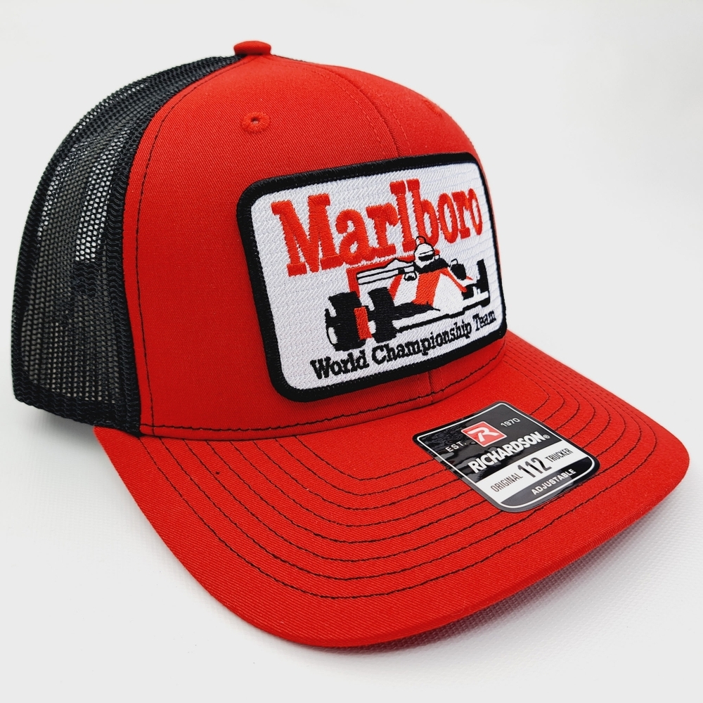 Marlboro Racing Team Retro Vintage Style F1 Formula Richardson 112 Trucker Hat - Picture 3 of 4